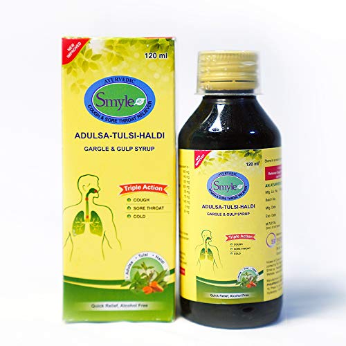 Adulsa-Tulsi- Haldi -Gargle and Gulp Syrup- 120ml (Pack of 1)
