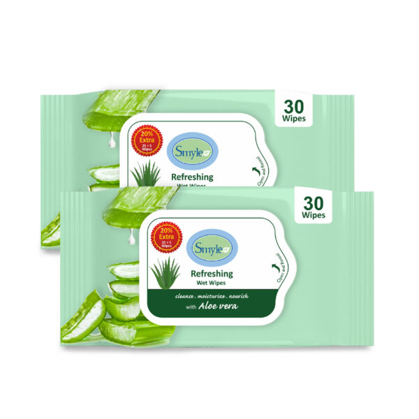 Smyle Refreshing Wet Wipes - 30 Wipes (Pack of 2)