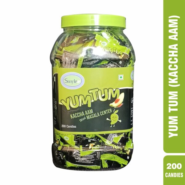 Smyle YumTum Candy  | Kaccha Aam with Masala Center | 200 Candies (Jar of 1)